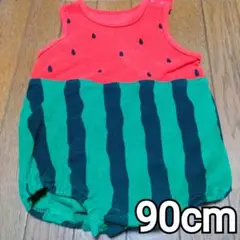 スイカ柄ロンパース 90cm