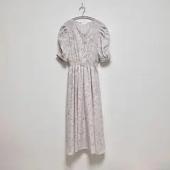 COLZA 花柄 ロングワンピース 半袖 ピンク
