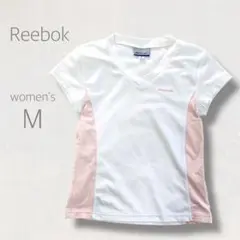 Reebok スポーツウェア 半袖 Tシャツ M ホワイト ピンク テニス ジム
