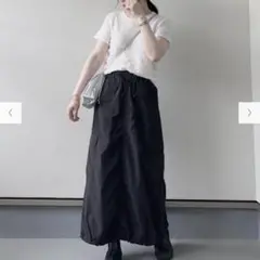 【GU】テック カーゴロングスカート 黒 ブラック Sサイズ