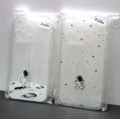 iPhone14 Pro クリアケース 2点 宇宙飛行士 フラッグ / ブランコ
