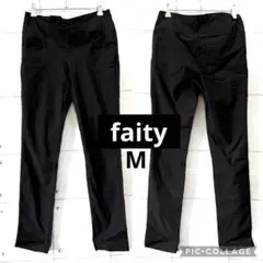 faity マタニティ　パンツ　ブラック　黒　ストレッチあり　M