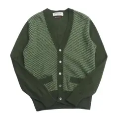 デッドストック 80s ヴィンテージ GIVENCHY スター星柄カーディガンM 古着 80s GIVENCHY 紋章 マルチ チェック 総柄 アクリル ウール