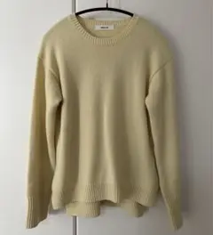 ebure カシミヤ混 クルーネックニット イエロー