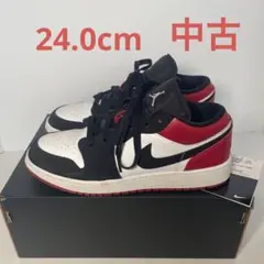 24.0cm Nike Air Jordan 1 Low Black Toe