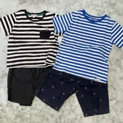 ボーダー ストライプ Tシャツ ドラえもん 子ども服 半ズボン 上下セット