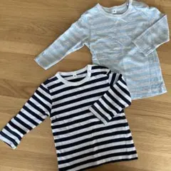 無印良品80㎝ボーダー長袖シャツ2枚セット