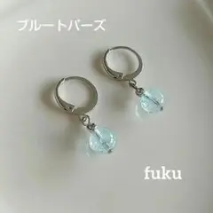 ブルートパーズ 天然石 フレンチフック ピアス