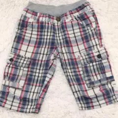 【エルコペック】チェック柄 半ズボン 130cm ウエストゴム