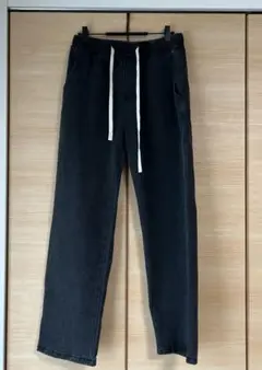 ダークグレー ウエストゴム デニムパンツ M