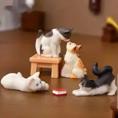 猫の置物 小さな 可愛い 癒し猫 ♡ 6個セット ミニチュア フィギュア