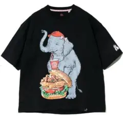 今期新品　セール　ゴースロキャラバン　ドムドム ゾウBIG Tシャツ　黒　4