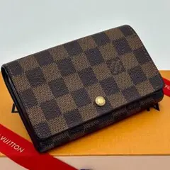 【美品】 ルイヴィトン ダミエ ポルトモネ ビエ トレゾール L字ファスナー