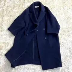 【美品✨】エンフォルド チェスターコート コクーン ウール ネイビー 36 S