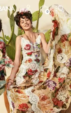 80%オフ新春セール♡DOLCEu0026GABBANA♡シルク花柄レースワンピース