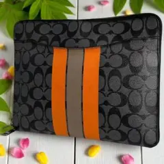 極美品　コーチ COACH クラッチバッグ 黒 オレンジ 66311 7