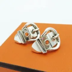 希少 美品 HERMES ブックル セリエ ピアス SV925 ベルト UU24