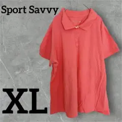 1点もの❣️Sport Savvy コーラルピンク ポロシャツ XL