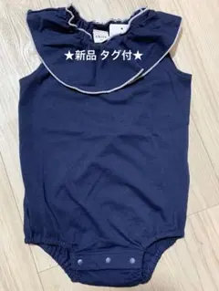 新品タグ付★chil2 フリル付きロンパース 80サイズ ネイビー★