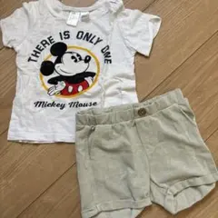 H&M ミッキーマウス Tシャツとショートパンツセット 80