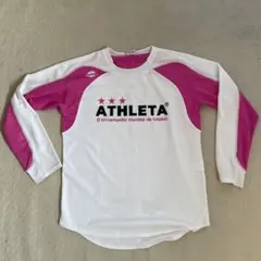 ATHLETA 長袖シャツ ホワイト ピンク　サイズL