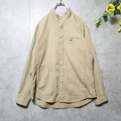 【クロコダイル】（M）ベージュ シャツ・ワーク風カバーオール