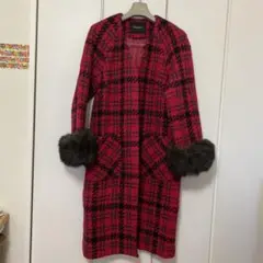 ツイードロングコート