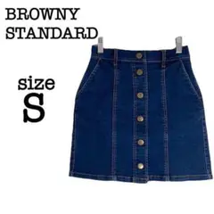 BROWNY STANDARD【S】デニム ミニスカート ストレッチ ブルー