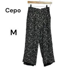 Cepo セポ　小花柄　レーヨンパンツ ブラック Mサイズ