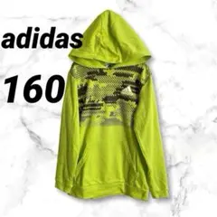 【adidas】 アディダス フード付きパーカー　ライムグリーン　160