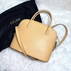 極美品 セリーヌ ハンドバッグ ショルダー レザー 2way ドーム型 イエロー