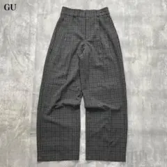 ジーユー【S】カジュアルパンツ ストレートシルエット ハウンドトゥースチェック