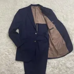 美品✨ モヘア 麻布テーラー ビジネススーツ ネイビー チェック 大きいサイズ