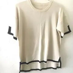 未着用◯半袖サマーニット◯裾ライン　ツートンカラー