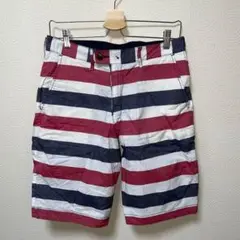 バックナンバー　ストライプ ショート ハーフパンツ　リバーシブル　綿100% M