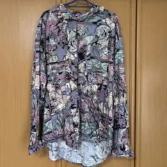 Jalafre 抽象パターン 長袖シャツ 総柄