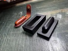 印鑑ケース　絞り型　ブラック　レザークラフト　3Dプリンター