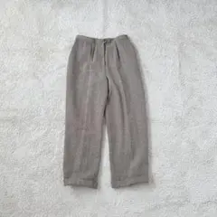 大きいサイズ ワイドパンツ タック ジャガードパンツ ウール シルク ストレッチ