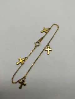 K18 18金 クロスチャーム ブレスレット 18cm ジュエリーマキ