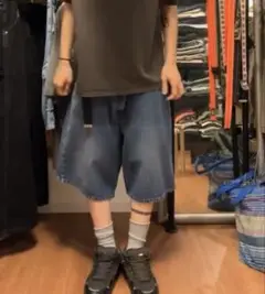 90s CUTLINE JEANS Baggy Jort greeny