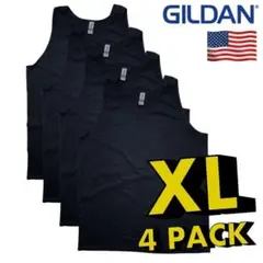 ⭐️⭐️ギルダン　タンクトップ4枚セット　ブラック　XL　匿名配送　送料無料