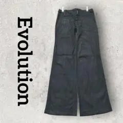 Evolution ワイドフレアパンツ カジュアル (S) ブラック タグ付き