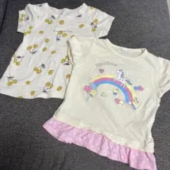 しまむら 西松屋 90 Tシャツ 2枚セット 女の子♡ユニコーン さくらんぼ