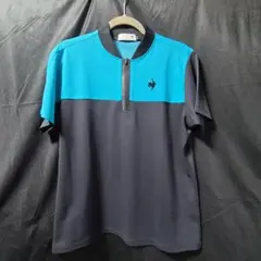 RIJOUMEショートネックジップシャツ☆　ルコック ゴルフ用ジップシャツ LL