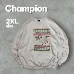 Champion スウェット アメリカ輸入 2XL 白 ビッグサイズ 裏起毛