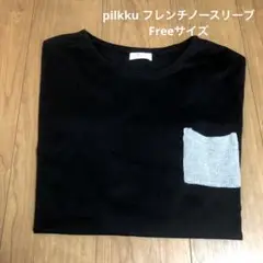 pilkku ノースリーブ　Tシャツ　黒　 ポケット付き