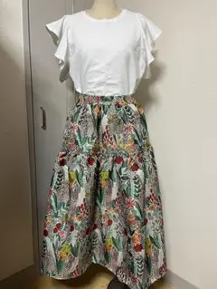 【極美品】花柄スカート　フリーサイズ