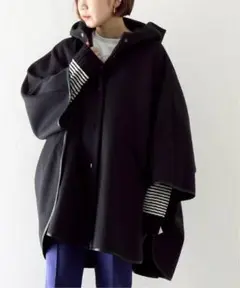 JOINT WORKS J-Milliorメルトンポンチョ 紺 マント ケープ
