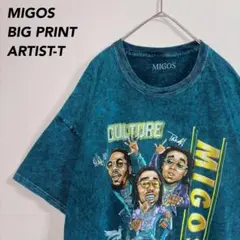 《ビッグプリント》アーティストTシャツMIGOSミーゴスヒップホップタイダイ染
