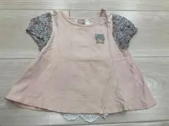 25. 【美品】プティマイン 90 トップス petit main 猫 Tシャツ